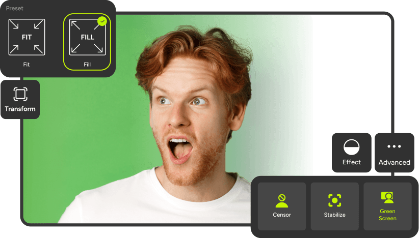 Movie Maker transform and green screen tools